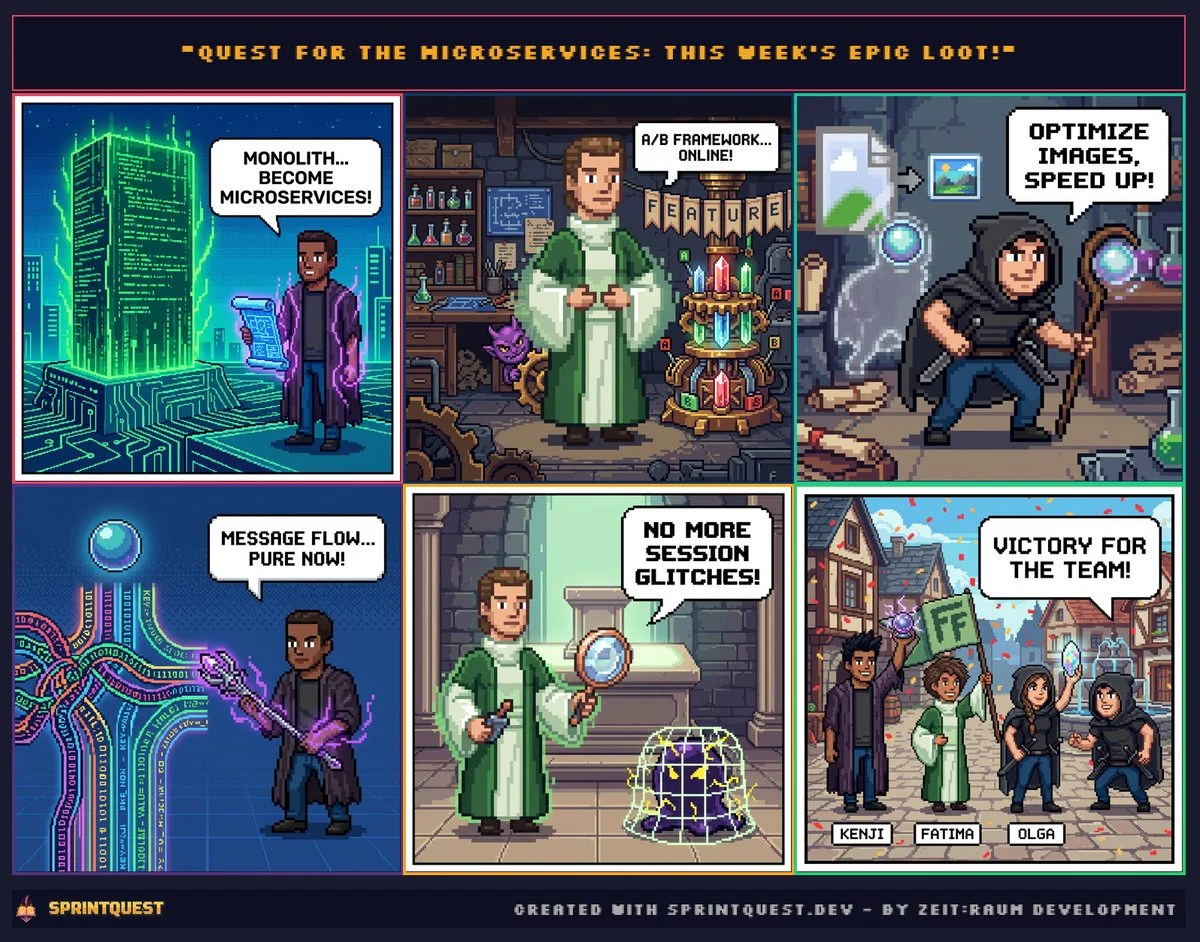 SprintQuest-Comic „Quest for the Microservices“
